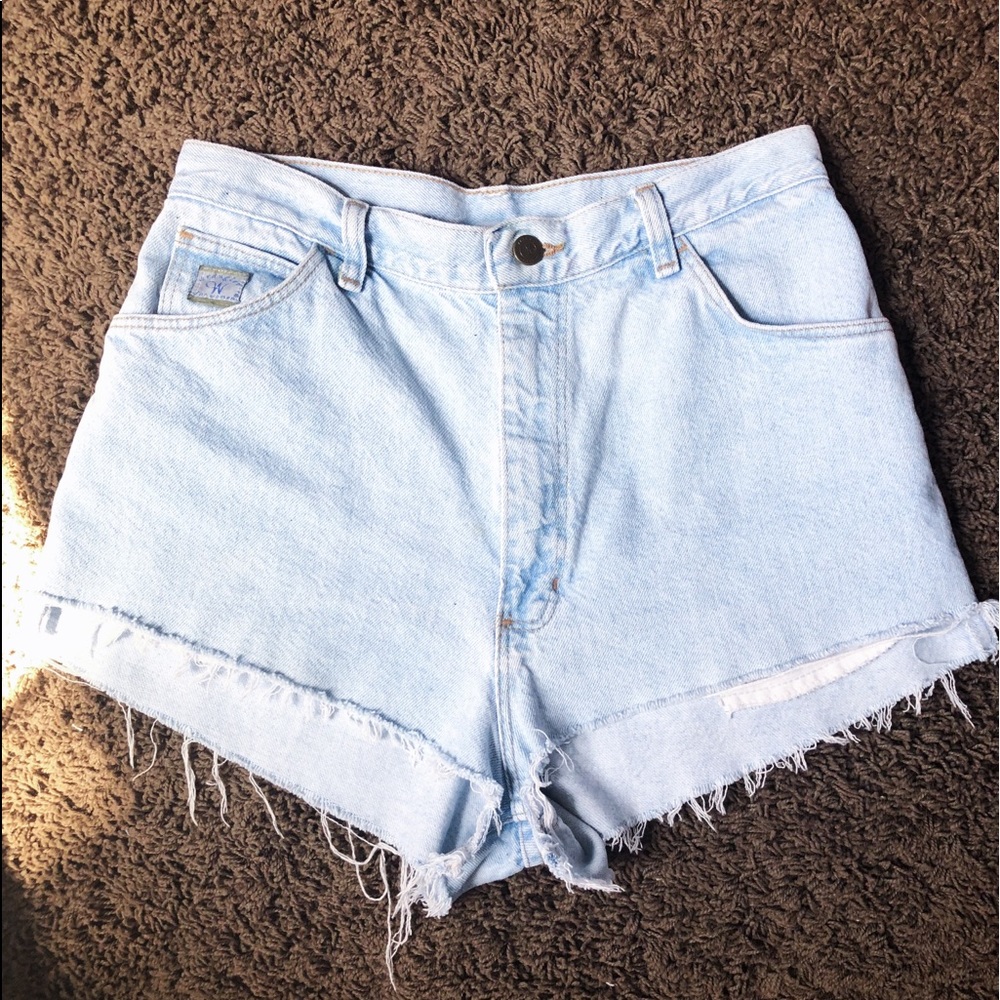 Light Wash, Handmade, High Waisted Shorts